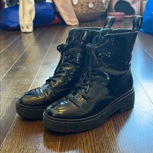 ALDO Vegan Patent Leather Combat Boots